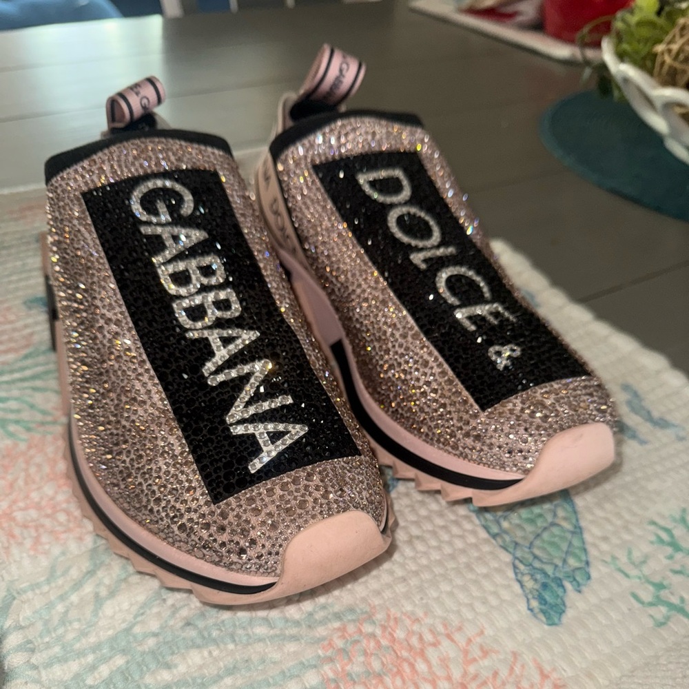 Dolce & Gabbana Pink and Black Athletic Shoes